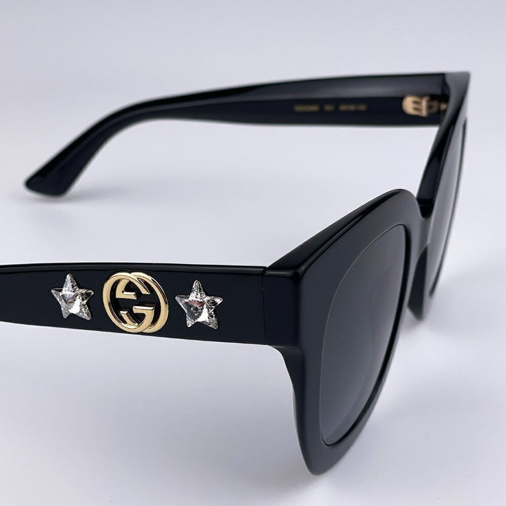 SALE! NEW Gucci  GG0208S 001 Black Gray Mirrored Gradient Square Women - Picture 6 of 13